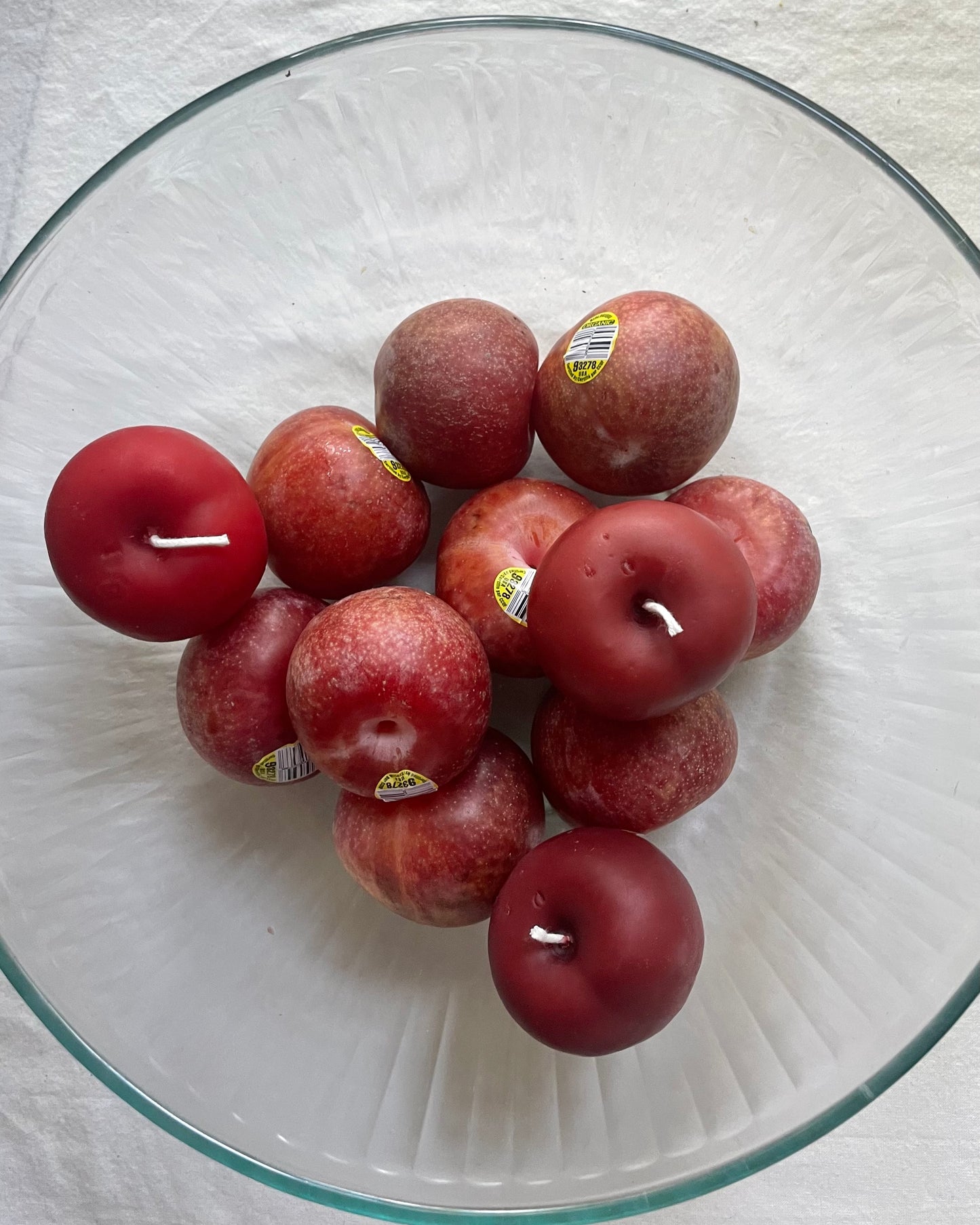 NEW red plum- beeswax candle - fruit candle, plum, beeswax, beeswax candle - plum