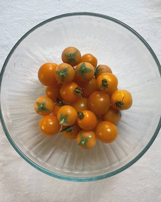 Yellow cherry tomato candles - 100% pure beeswax - Cherry Tomatoes SET of 7 -  cake candles - candle, beeswax, birthday, garden, tomatoes
