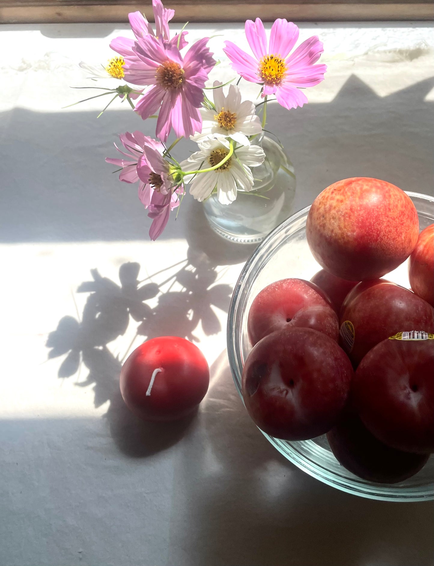 NEW red plum- beeswax candle - fruit candle, plum, beeswax, beeswax candle - plum