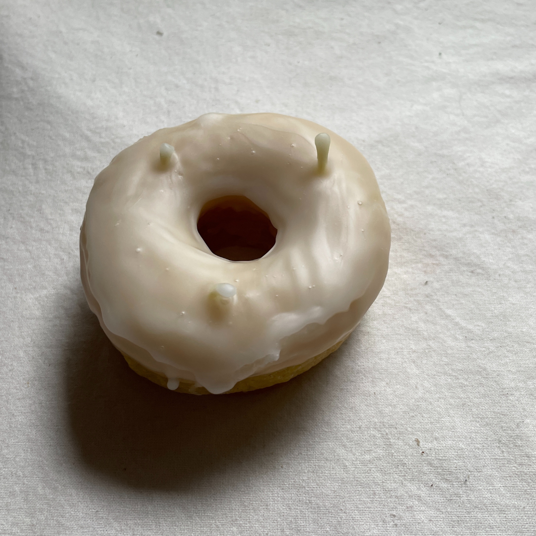 Donut - Beeswax Candle, Donut Candle - Single Donut in 100% Beeswax, Candle, Dessert