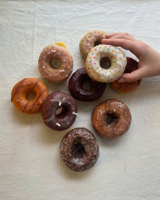 Donut - Beeswax Candle, Donut Candle - Single Donut in 100% Beeswax, Candle, Dessert