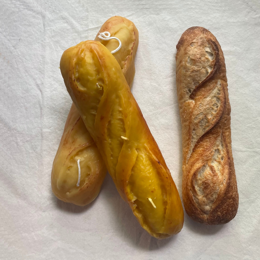 Bread Loaf Candle - Baguette, Beeswax Candle // Bread, Baguette, Sourdough, Candle, Bread Candle