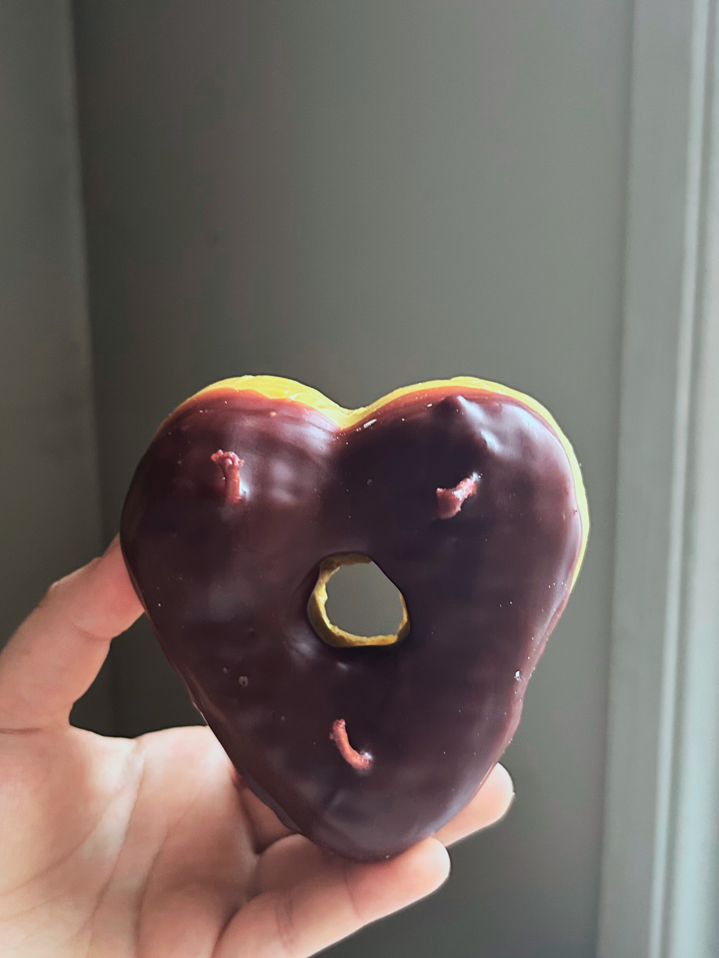 Heart Donut - Valentines's Day - Beeswax Candle, Donut Candle - Single Donut in 100% Beeswax, Candle, Dessert