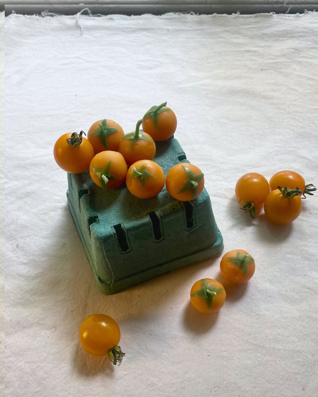Yellow cherry tomato candles - 100% pure beeswax - Cherry Tomatoes SET of 7 -  cake candles - candle, beeswax, birthday, garden, tomatoes
