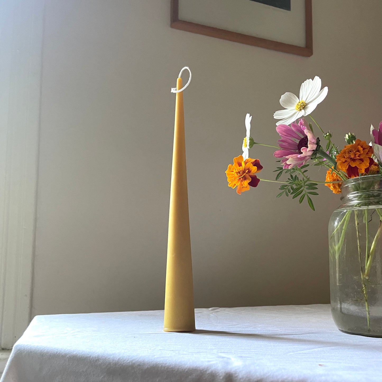 Beeswax Cone Candles 6" 8" 10" 12"  // Minimalist, Hygge, Beeswax Candle, Candle, Beeswax, Pillar Candle, Eco Friendly