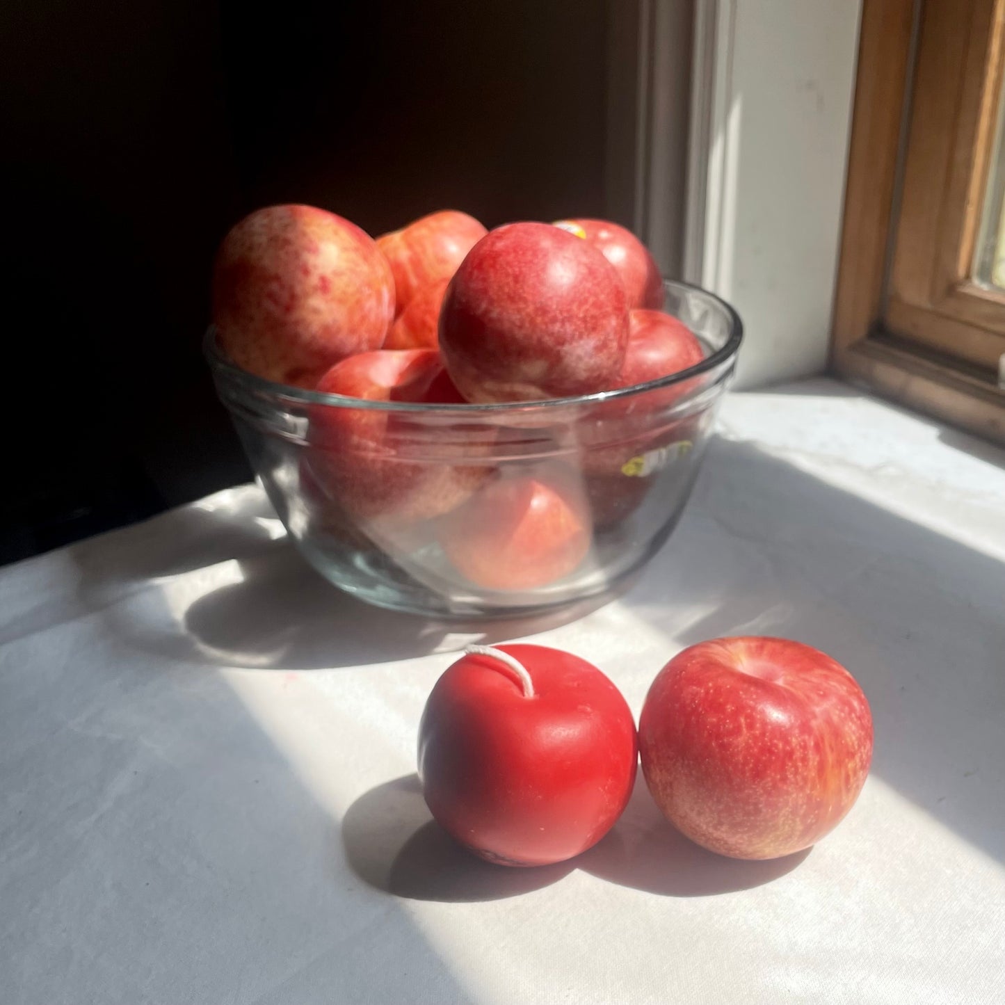 NEW red plum- beeswax candle - fruit candle, plum, beeswax, beeswax candle - plum