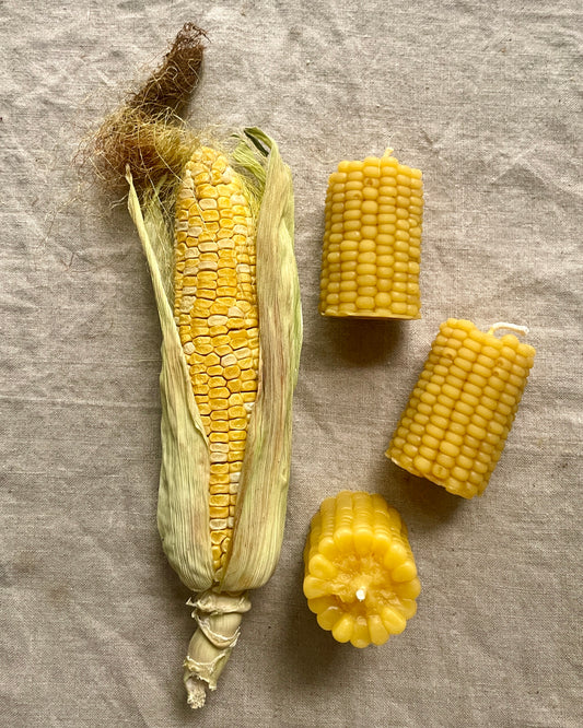 Corn - 100% Beeswax - Corn on the Cob Candle // Yellow, Vegetable, Food Candles, Beeswax, Candle