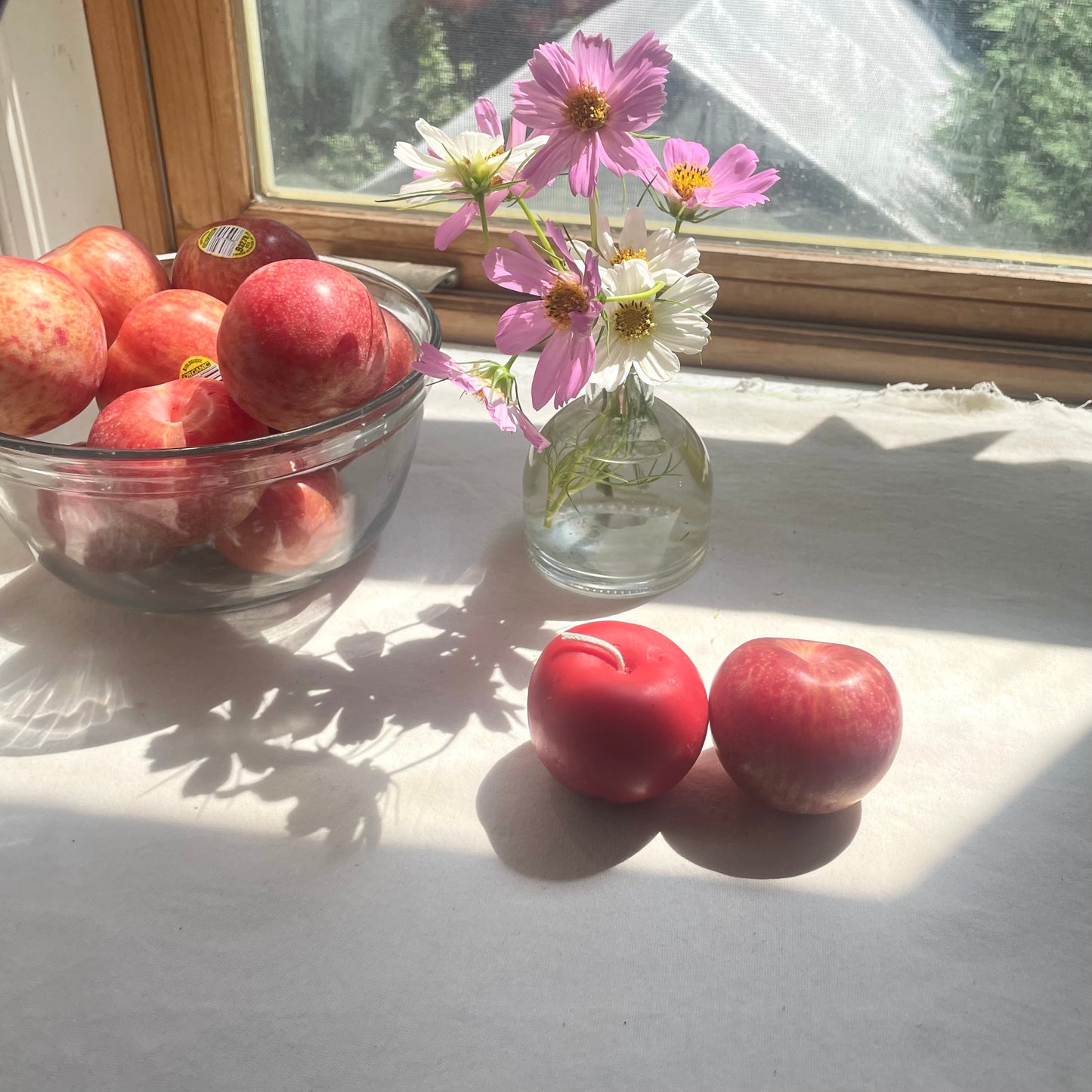 NEW red plum- beeswax candle - fruit candle, plum, beeswax, beeswax candle - plum