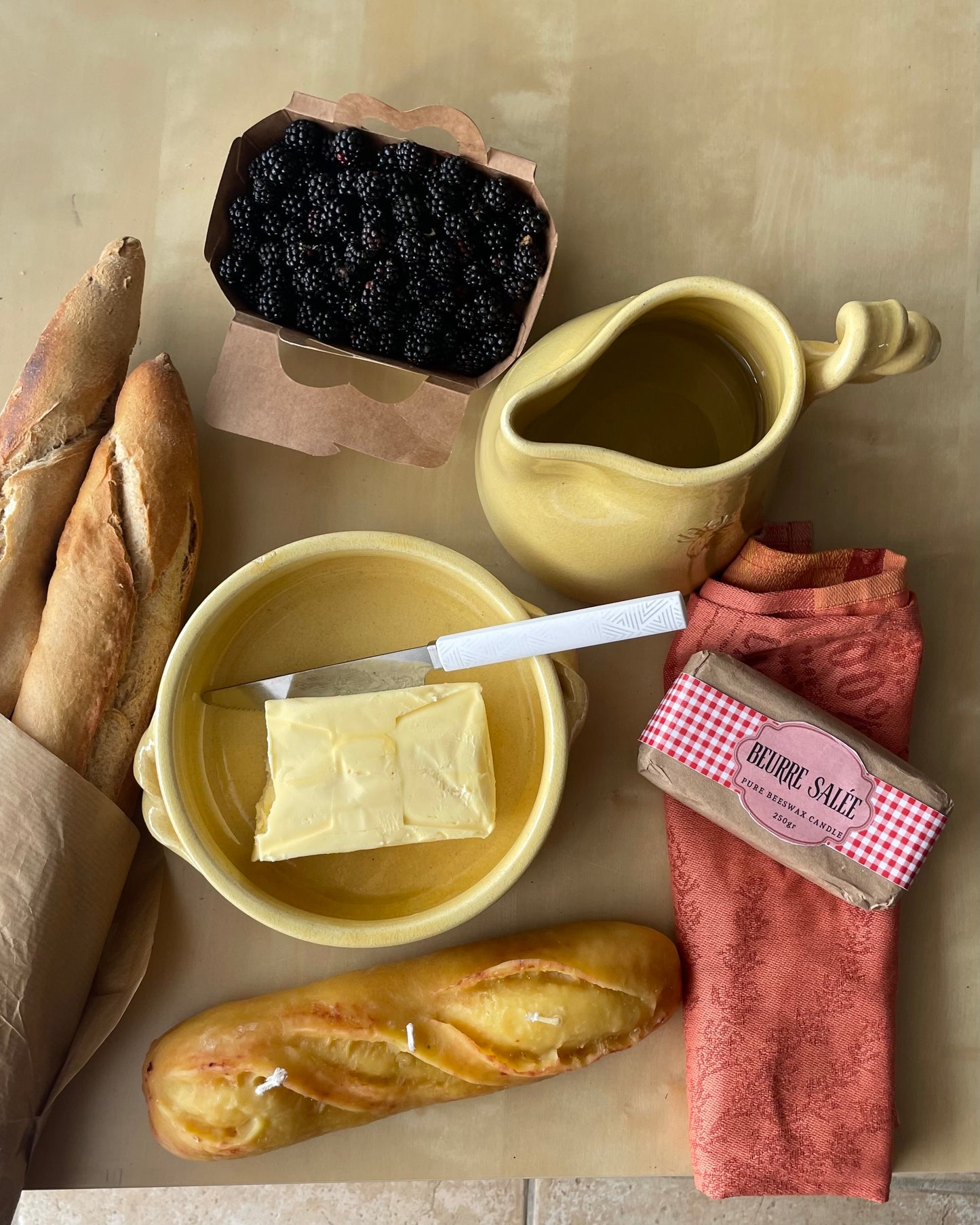 Bread Loaf Candle - Baguette, Beeswax Candle // Bread, Baguette, Sourdough, Candle, Bread Candle
