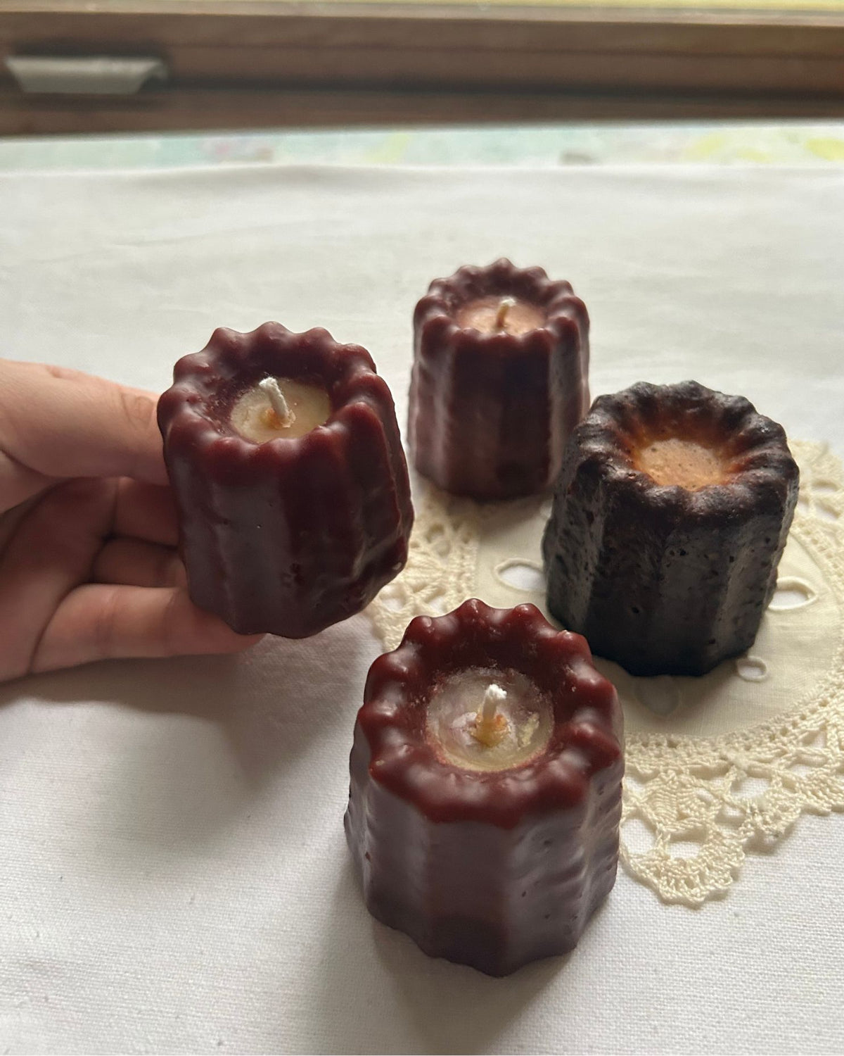 CANNELÉ pastry candles - pure 100% beeswax - cake, candles, pillars, beeswax, canelés