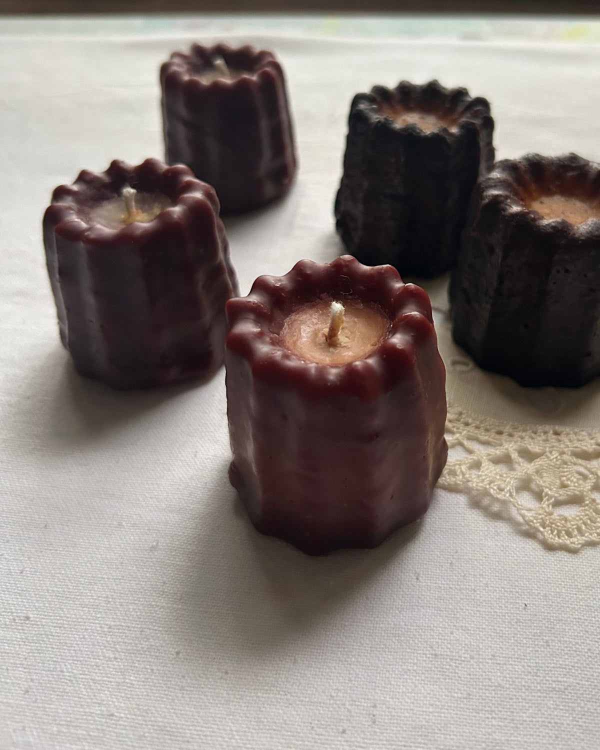 CANNELÉ pastry candles - pure 100% beeswax - cake, candles, pillars, beeswax, canelés