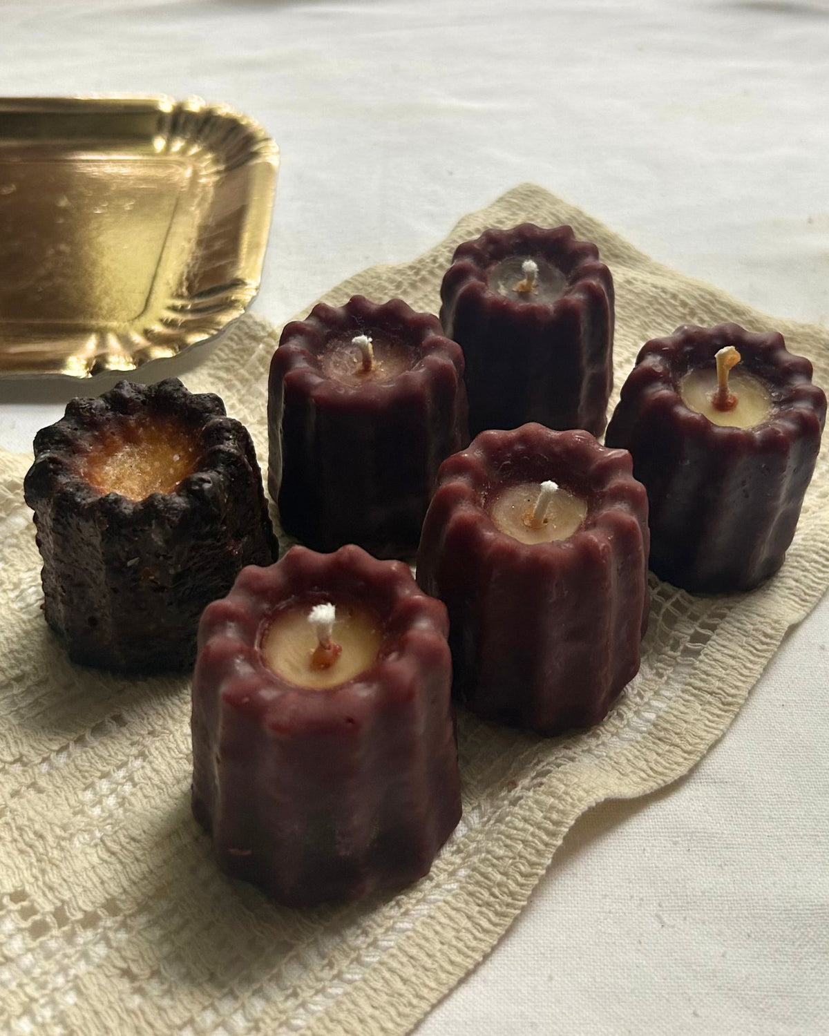CANNELÉ pastry candles - pure 100% beeswax - cake, candles, pillars, beeswax, canelés
