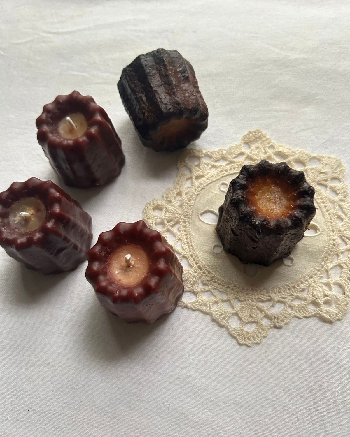 CANNELÉ pastry candles - pure 100% beeswax - cake, candles, pillars, beeswax, canelés