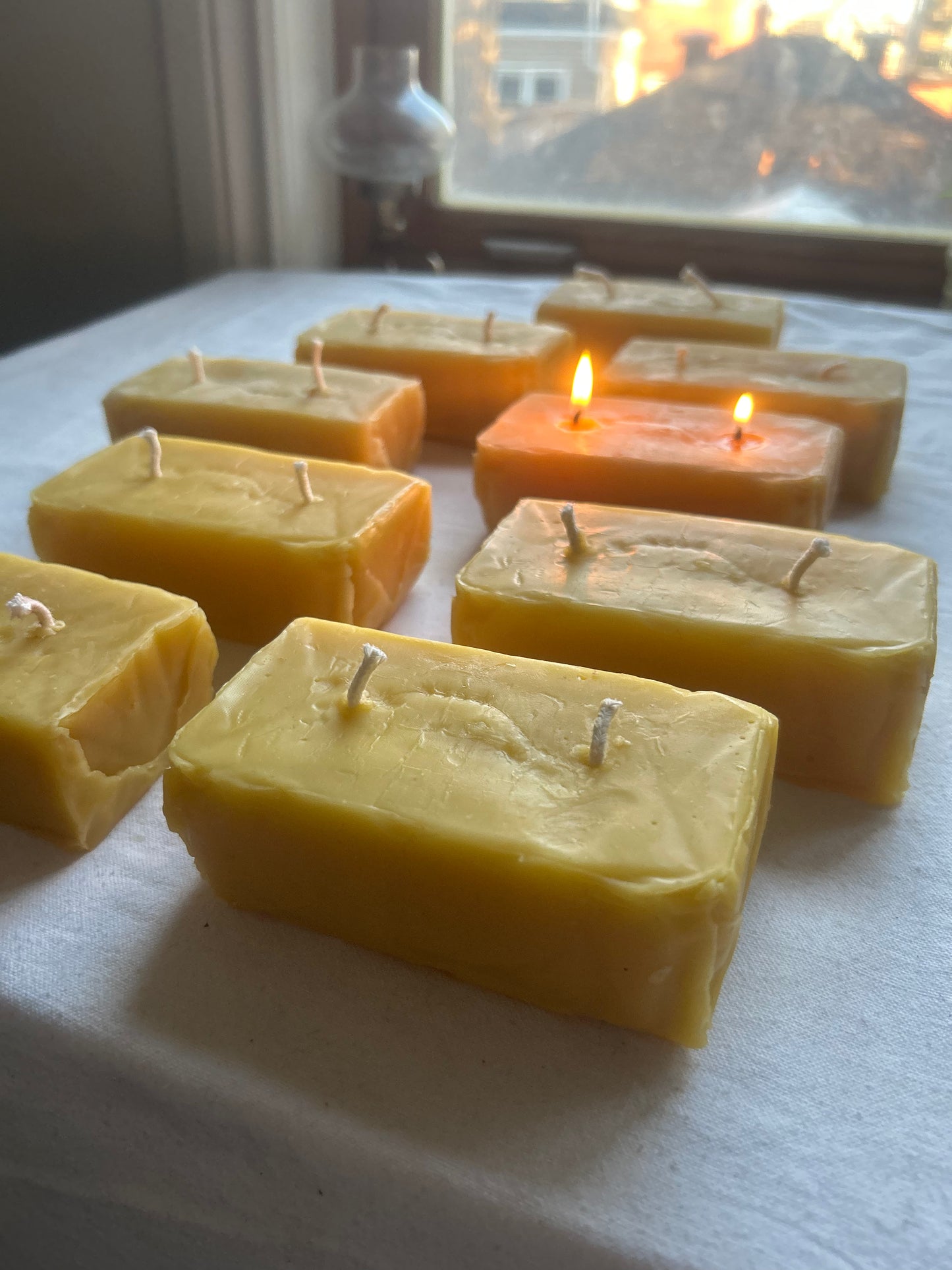 Butter Candle - Beeswax, Candle // Butter, Double Wicked, 100% Beeswax, Artisanal