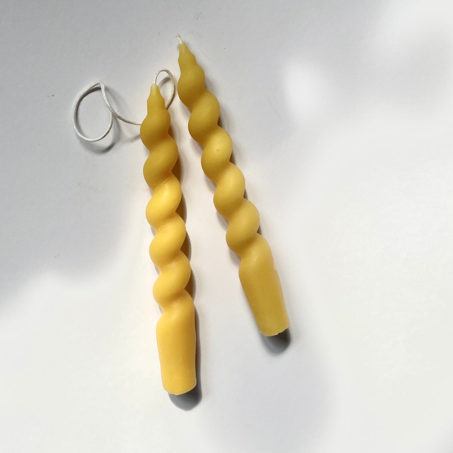 NEW Beeswax Wavy Curvy Taper Candles, Pair of 2 // Tapers, Twist, Tapered Candles, Beeswax Candles, 8" Tapers