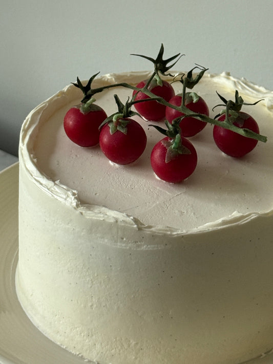 Tomato candles in pure beeswax - Cherry Tomatoes SET of 7 -  cake candles - candle, beeswax, cherries, fruit vegetable candles