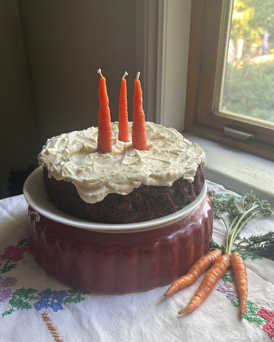 Carrot Cake Candles - beeswax candles - cake candles - CARROTS SET of 6 -  candle, beeswax, carrots, vegetable candles