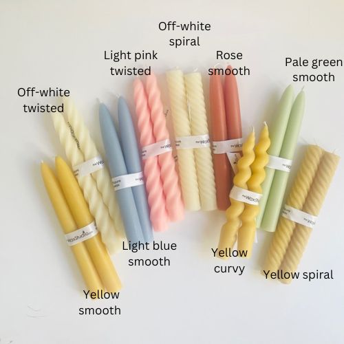 Pastel Beeswax Tapers - Beeswax, Candles, Pair of 2 // Tapers, Tapered Candles, Beeswax Candles