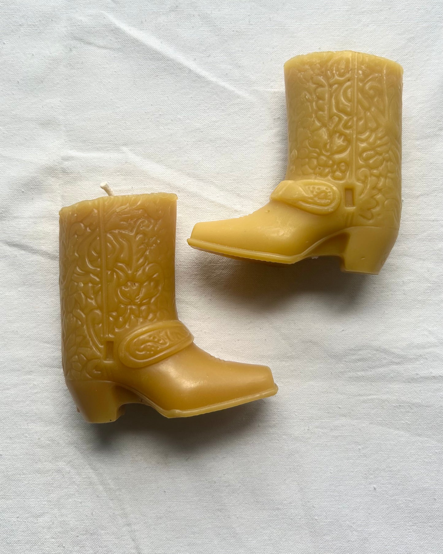 Cowboy Boot Candle - 100% Beeswax - Cowboy, Boot, Candle // Yellow, Western, Beeswax