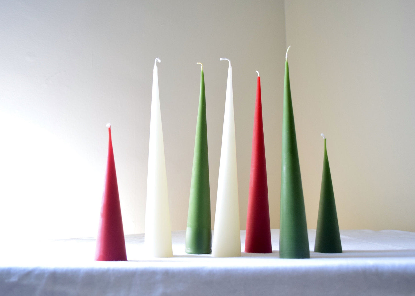 Reserved for Cristina -  Holiday Beeswax Cone Candles - Beeswax Cone Candles // Candle, Modern Tapers