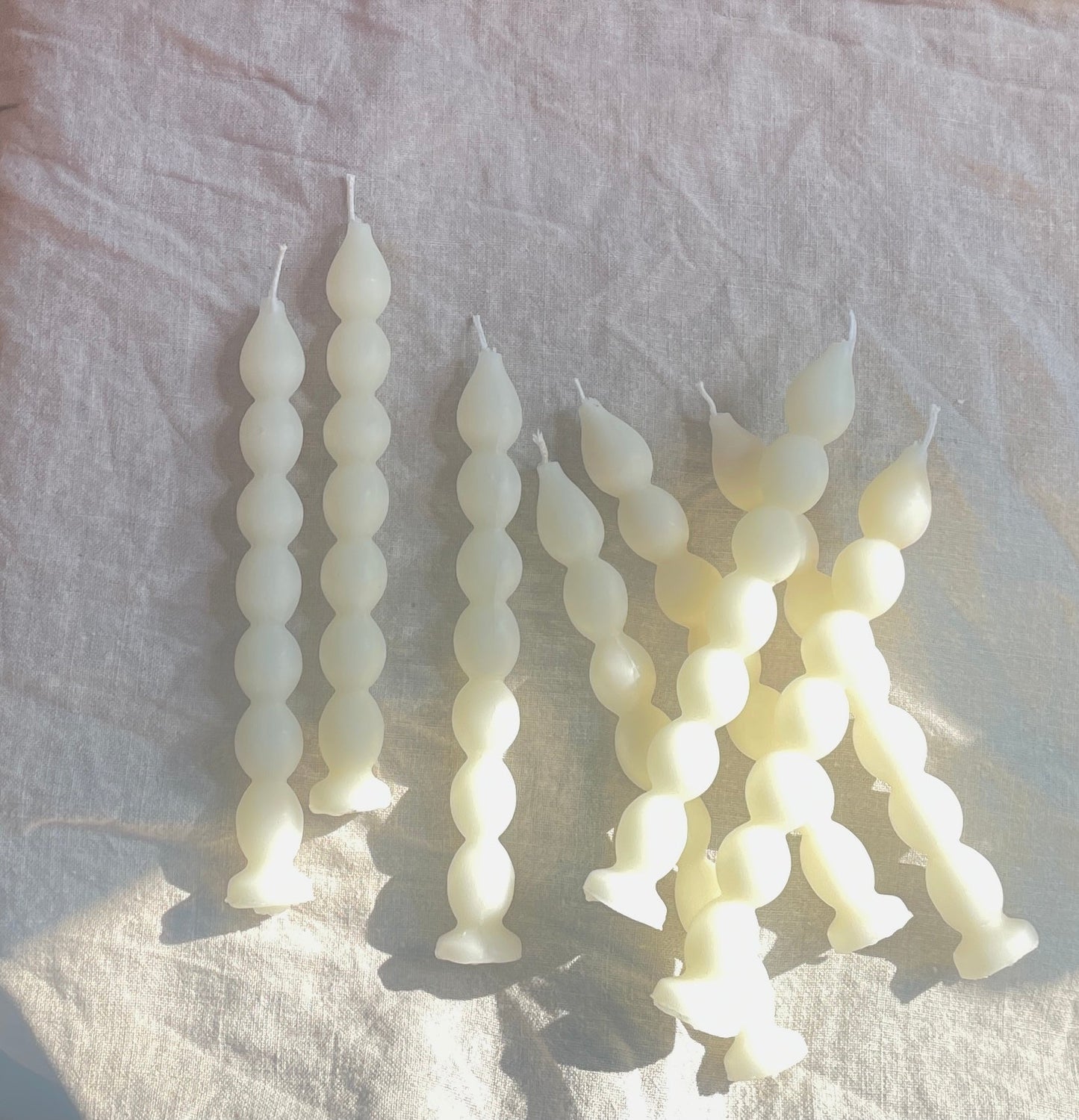 Bubble Beeswax Candles - Off-white taper candles - 100% pure beeswax