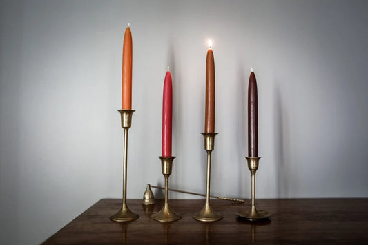 Beeswax Tapers in Jewel Tones - 8" Tapers, Beeswax, Pair of Two
