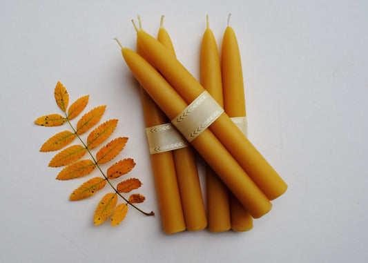 Beeswax Taper Candles, Pair of 2 // Tapers, Beeswax Candles, 8" Tapers, Eco Friendly Decor, Table Decor, Beeswax - Made in Canada