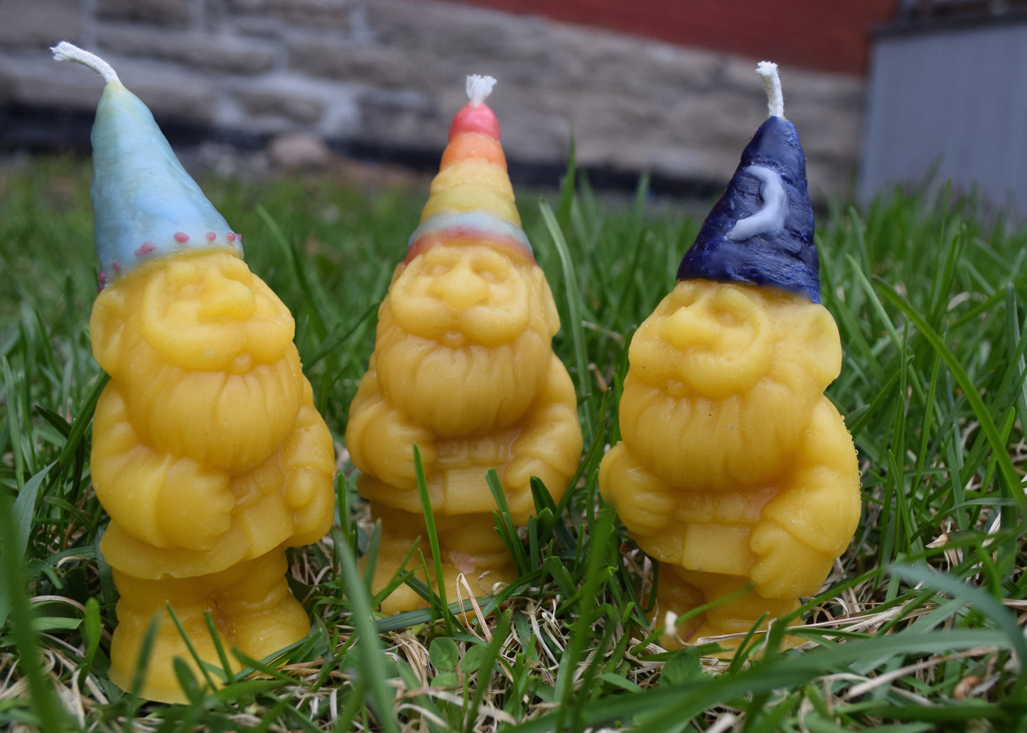 Beeswax Candle - Garden Gnome, Handpainted // Whimsical Gnome, Garden Decor, Candle, Pure Beeswax