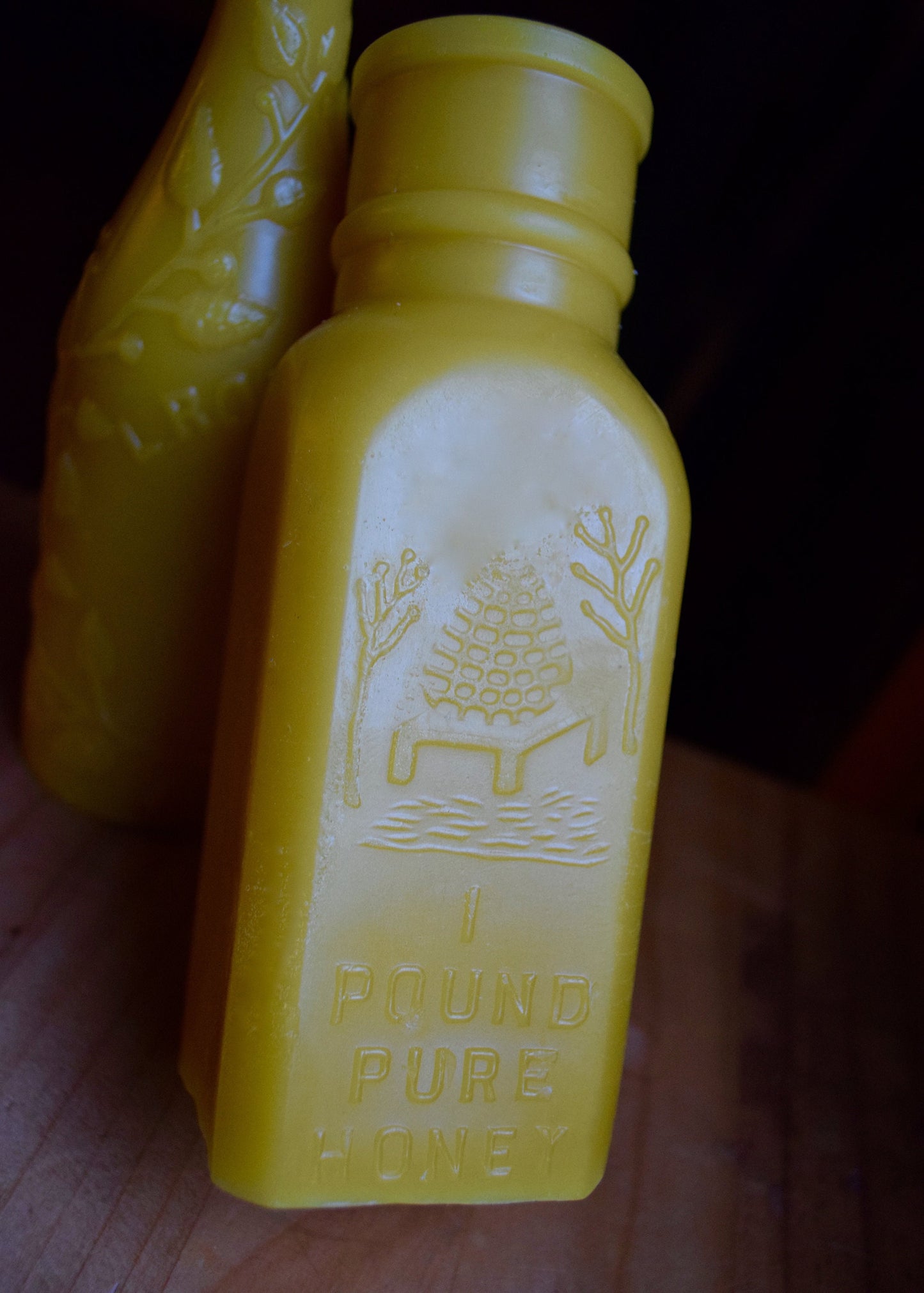 Beeswax Candle, Antique Honey Bottle - Bottle Candle in Pure 100% Beeswax // Beeswax, Candle