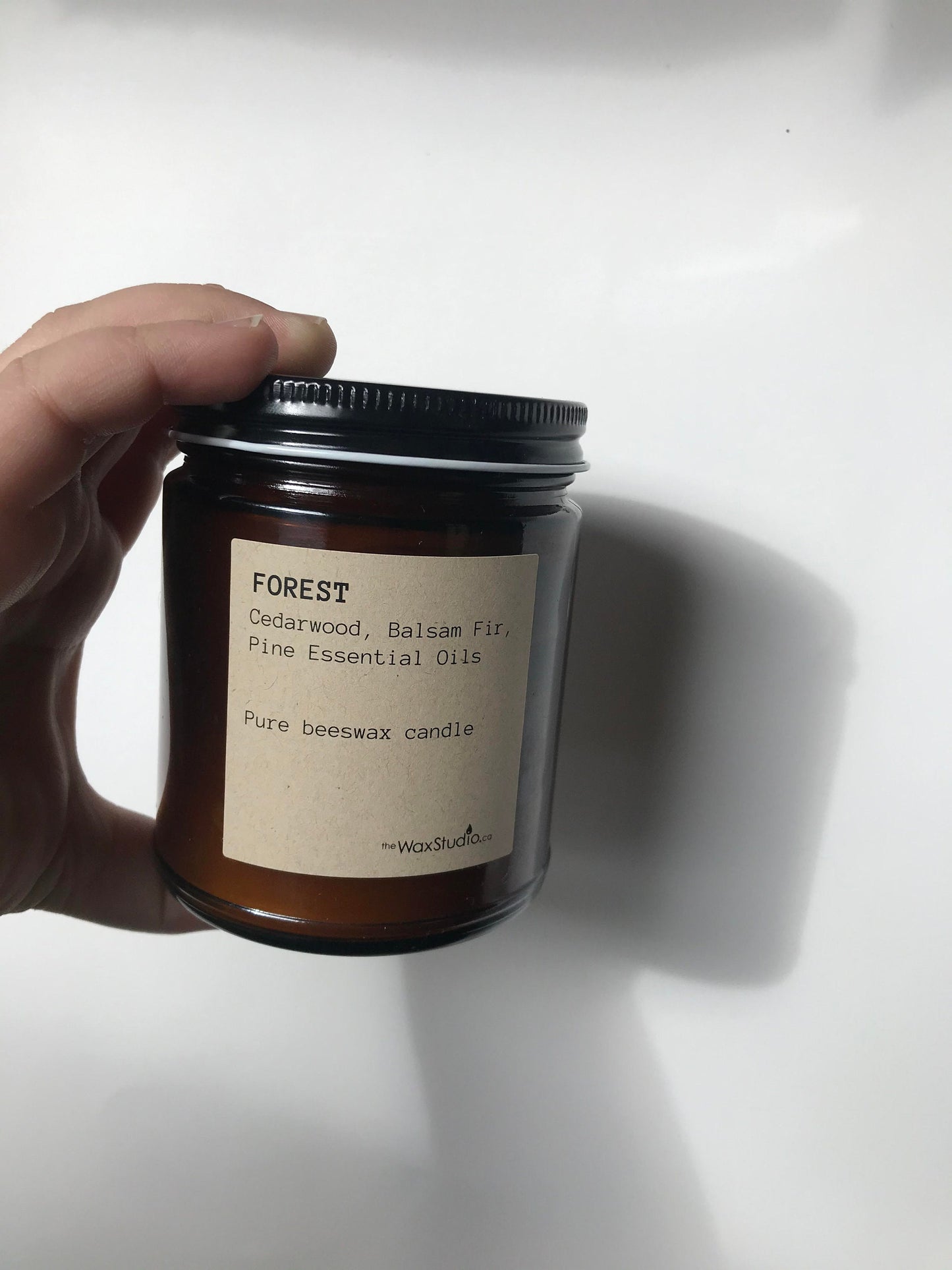 Aromatherapy Beeswax Jar Candle - FOREST - Triple Wick // Woodland Aroma - Beeswax Candle - Amber Glass Jar Candle - 50 hour burn time