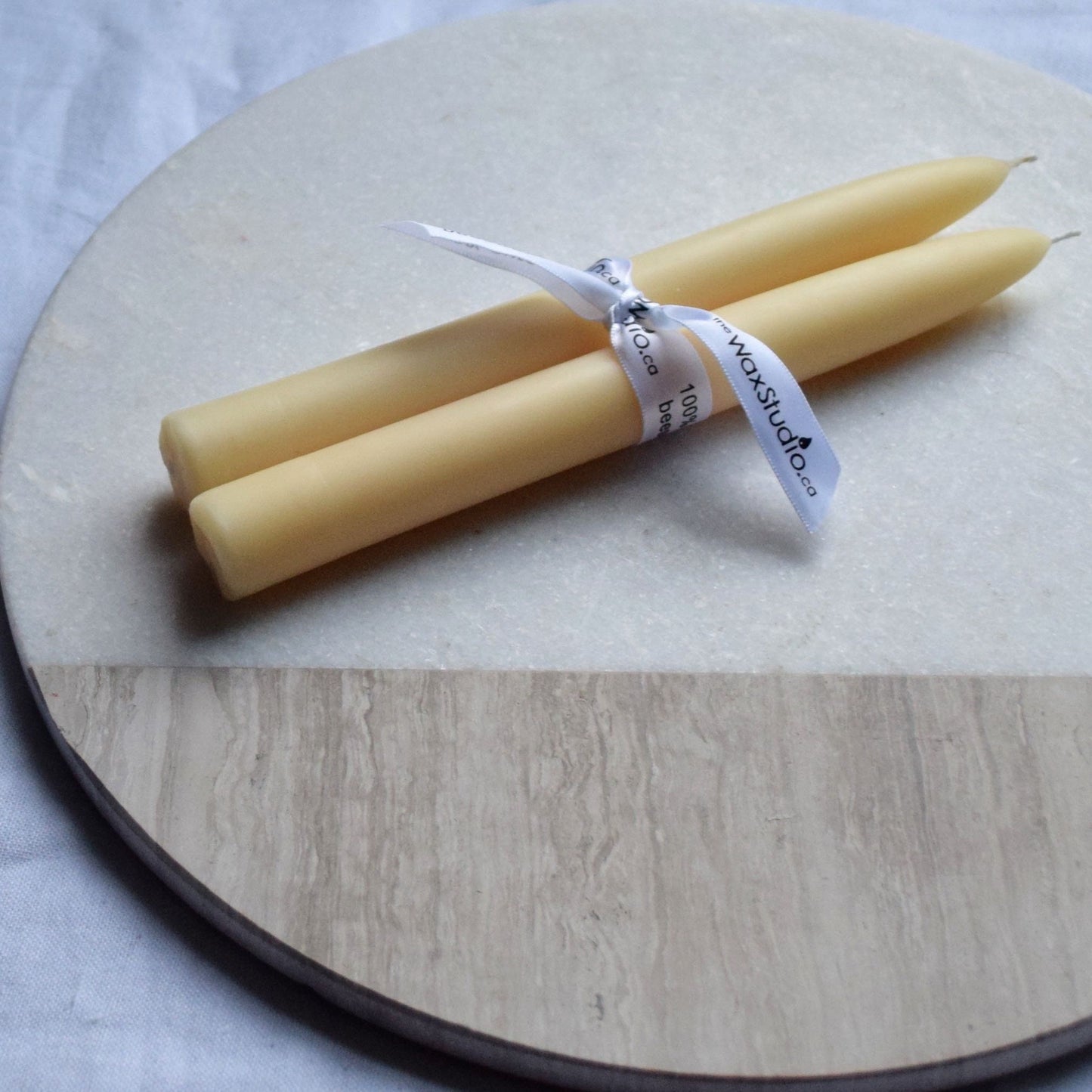 Cream Beeswax Tapers 8" PAIR of 2 / Ivory, Beeswax, Tapers, Candles, Taper Candles, Beeswax Candles