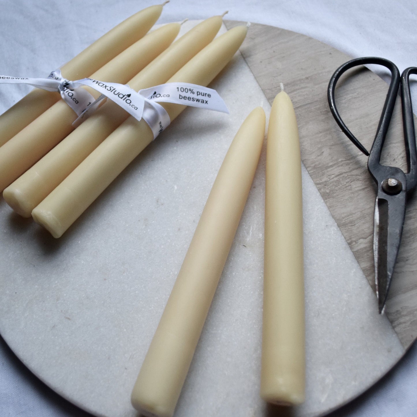 Cream Beeswax Tapers 8" PAIR of 2 / Ivory, Beeswax, Tapers, Candles, Taper Candles, Beeswax Candles