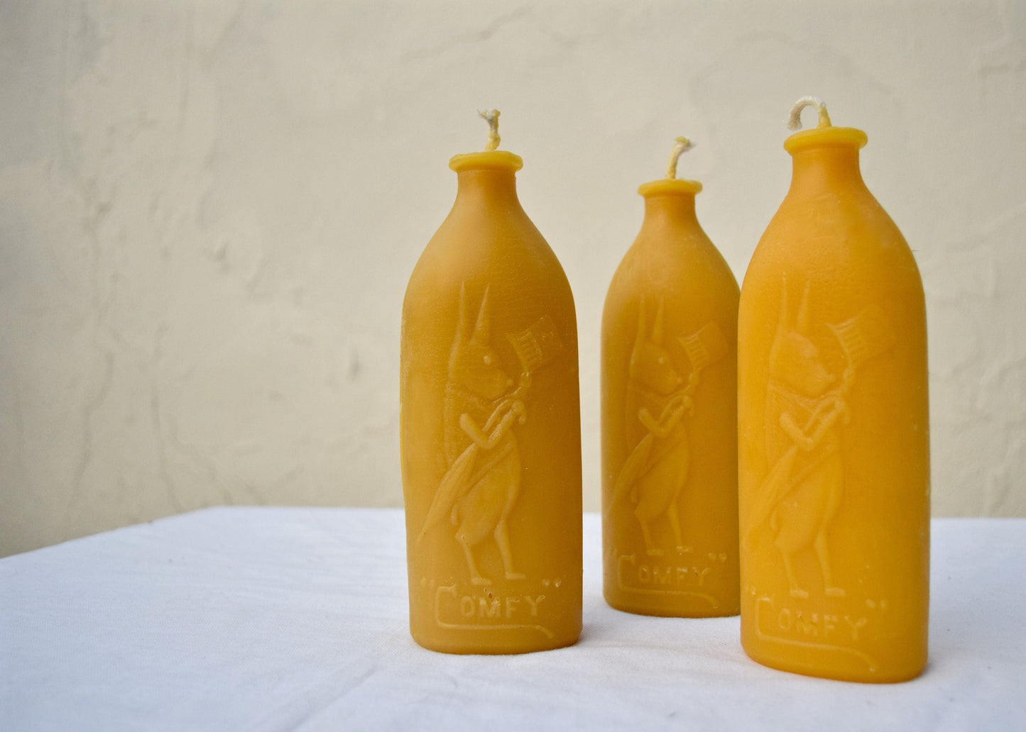 Vintage Bottle Candle - Beeswax Candle - Antique Rabbit Bottle Candle in Pure Beeswax - Vintage Baby Bottle from early 1900s - Bottle Candle, Burnable Bottle, Beeswax, Candle