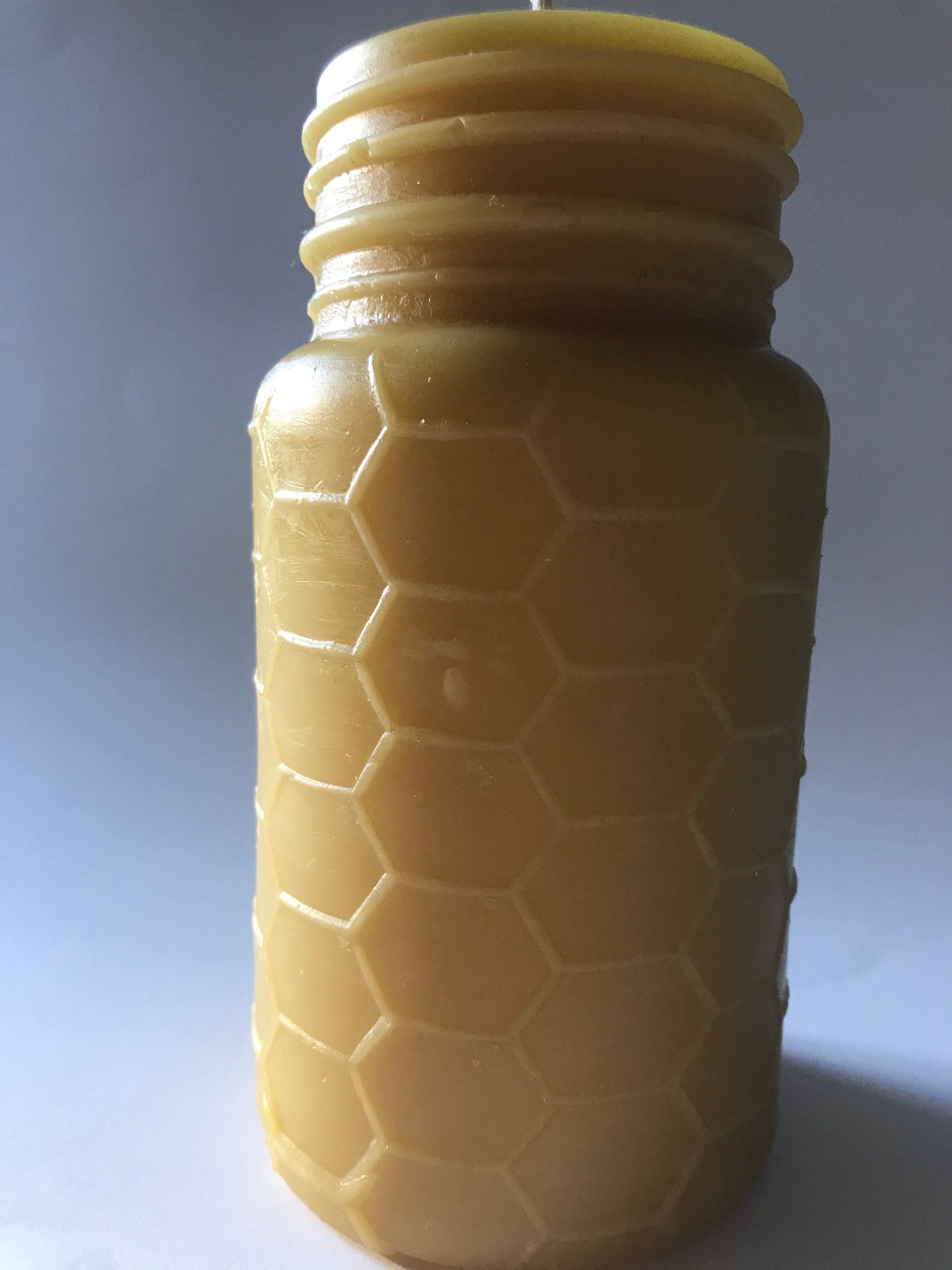 Transylvanian Soviet-Era Honey Bottle Candle in Pure Beeswax - Candle, Beeswax Candle, Bottle Candle - One of a Kind