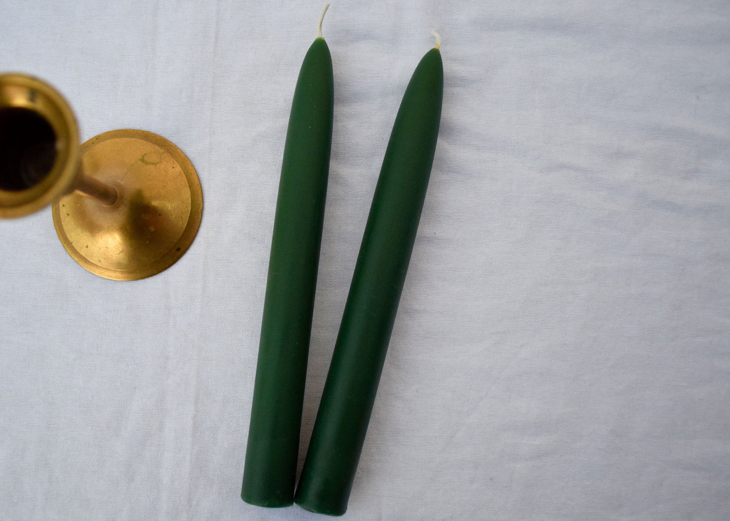 Forest Green Beeswax Taper Candles, Pair of 2 // Tapers, Beeswax Candles, 8" Tapers, Eco Friendly, Candles