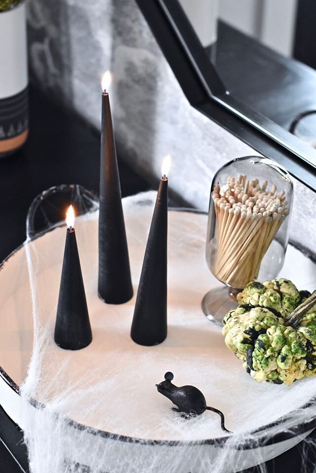 Black Candle - Beeswax Candle Cone  6" 8" 10" // One Candle, Minimalist, Black, Beeswax Candle, Candle, Beeswax, Halloween, Cone Taper