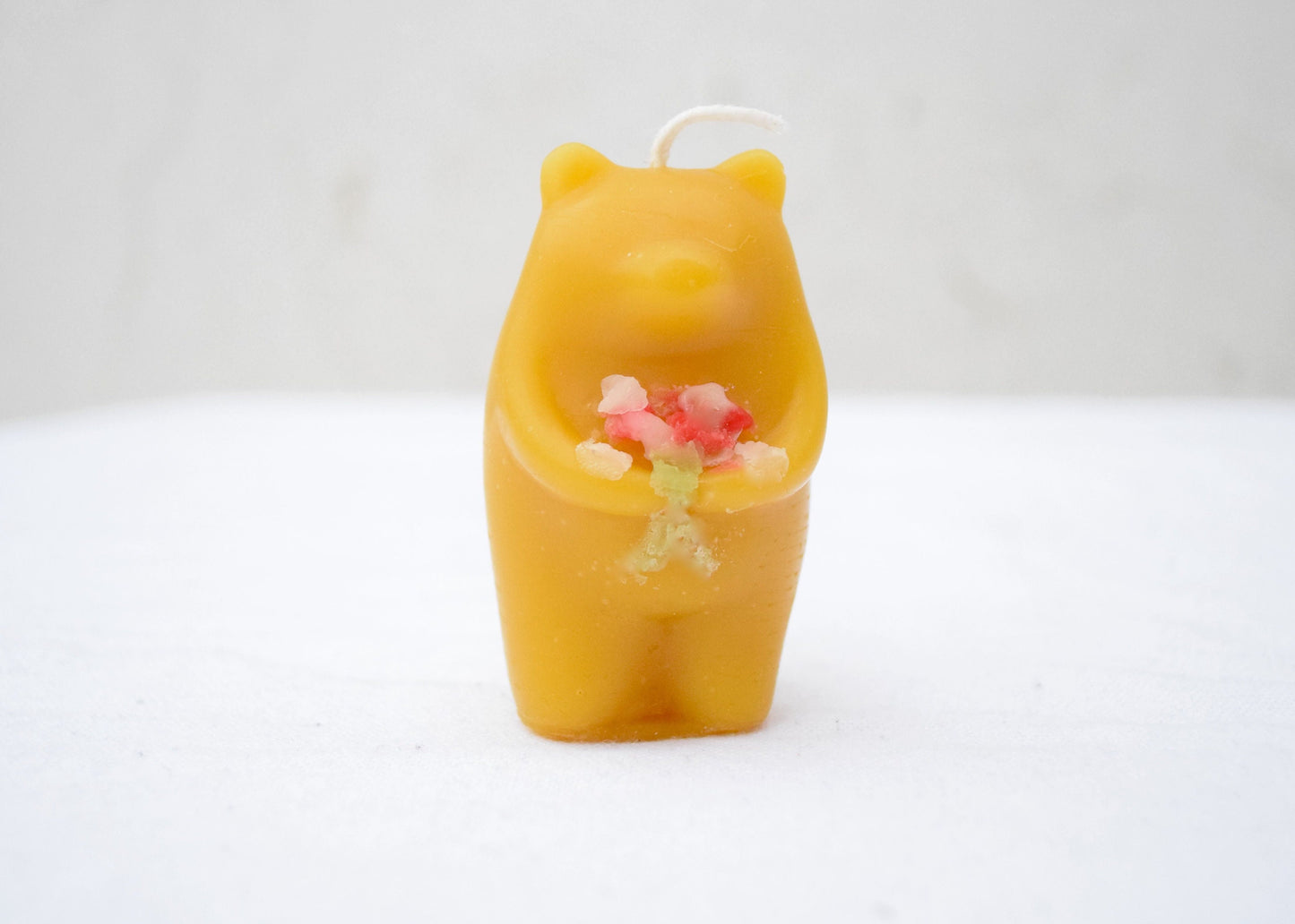 Love Bear Candle - 100% Beeswax // ONE Bear, Candle, Valentine's Day, Beeswax Candle, Love, Handpainted