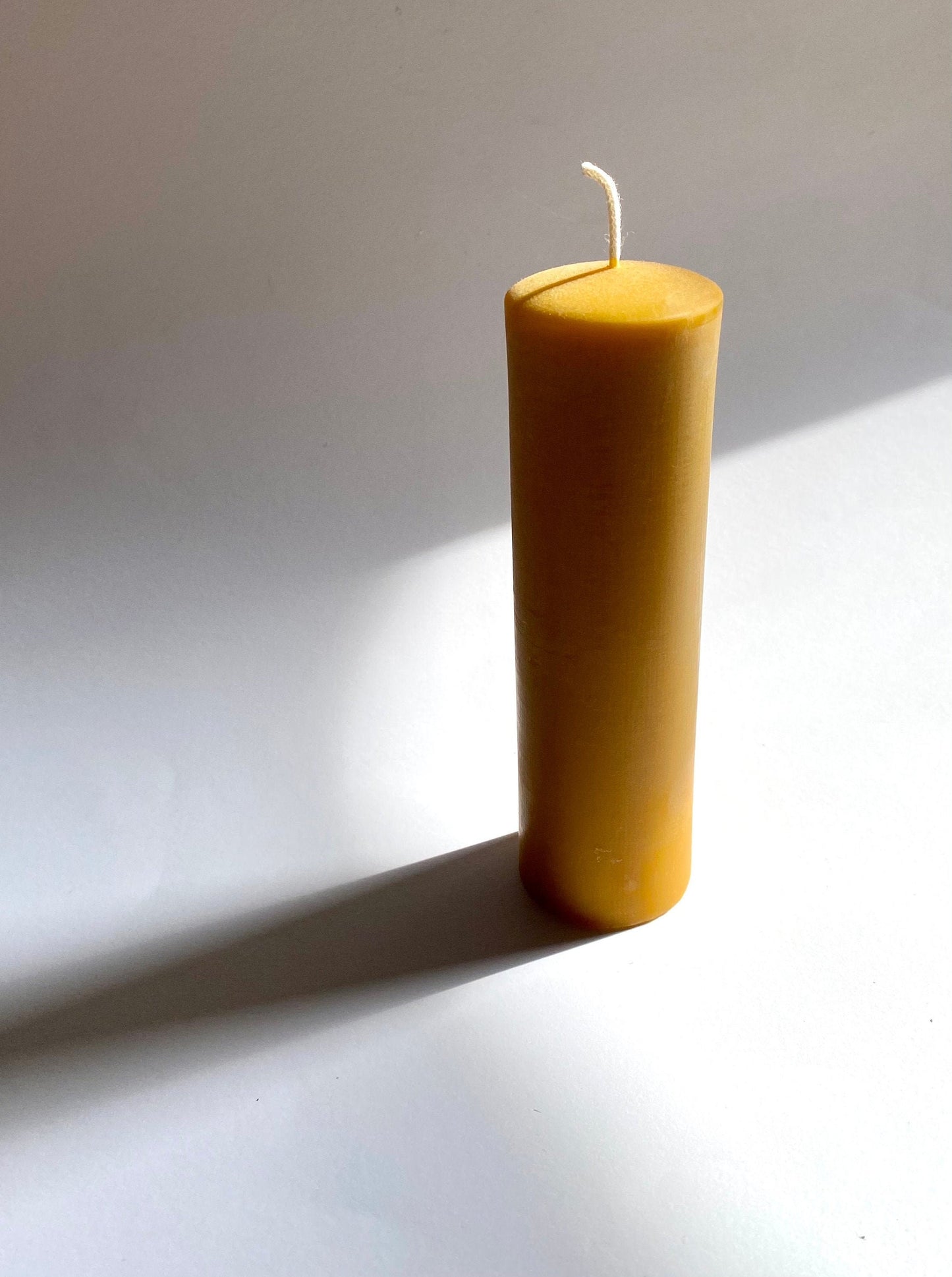 Tall Elegant Beeswax Pillar // Pillar Candle, Beeswax 6.5" tall / Beeswax Candle