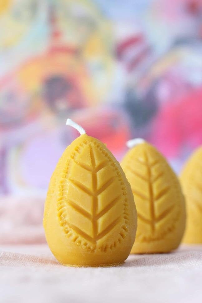 BRIGHTS - Beeswax Egg Candles in Pure 100% Beeswax // Easter Egg, Easter Candle, Beeswax, Spring Decor, Easter Decoration