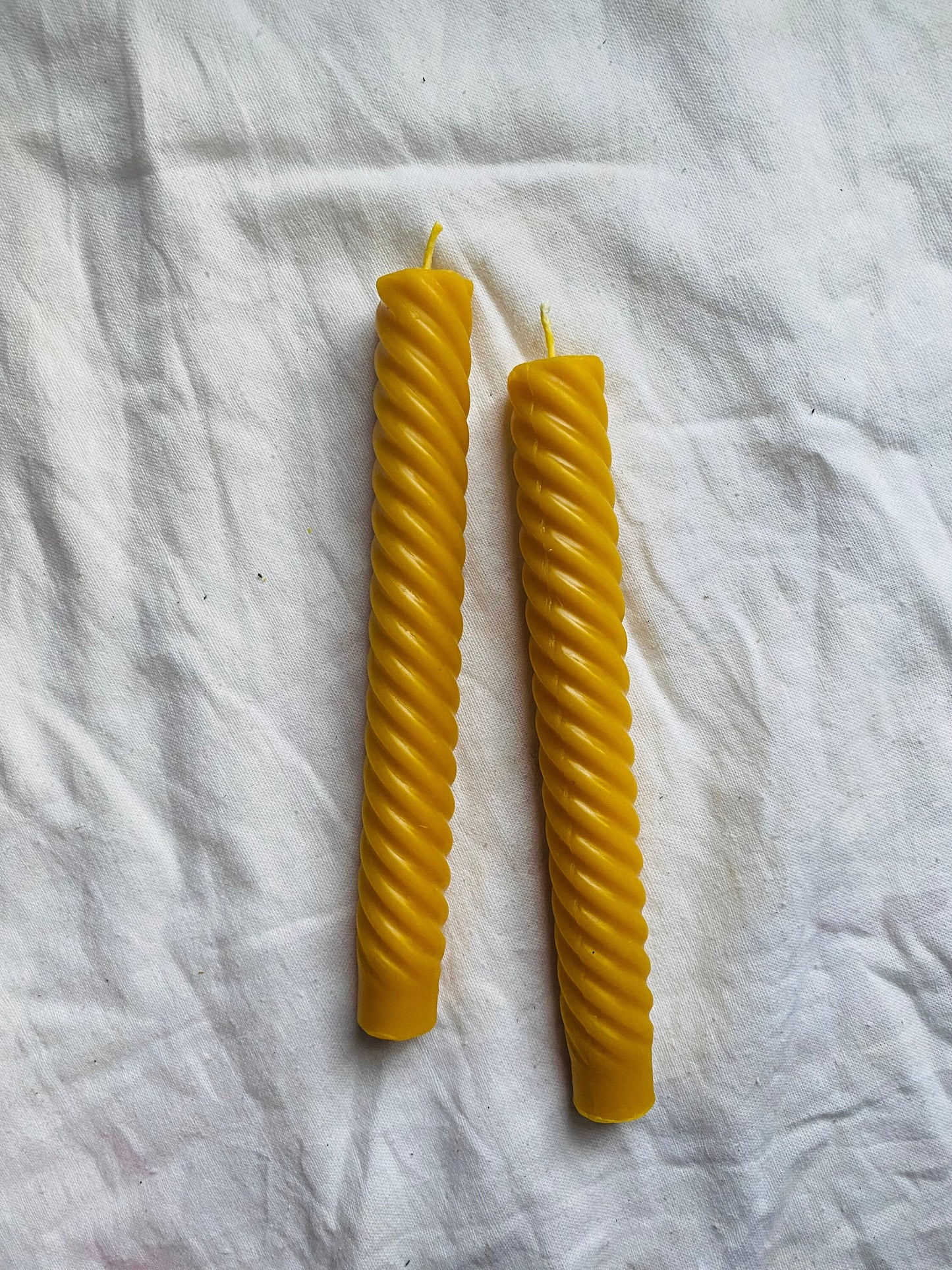 Spiral Beeswax Taper Candles