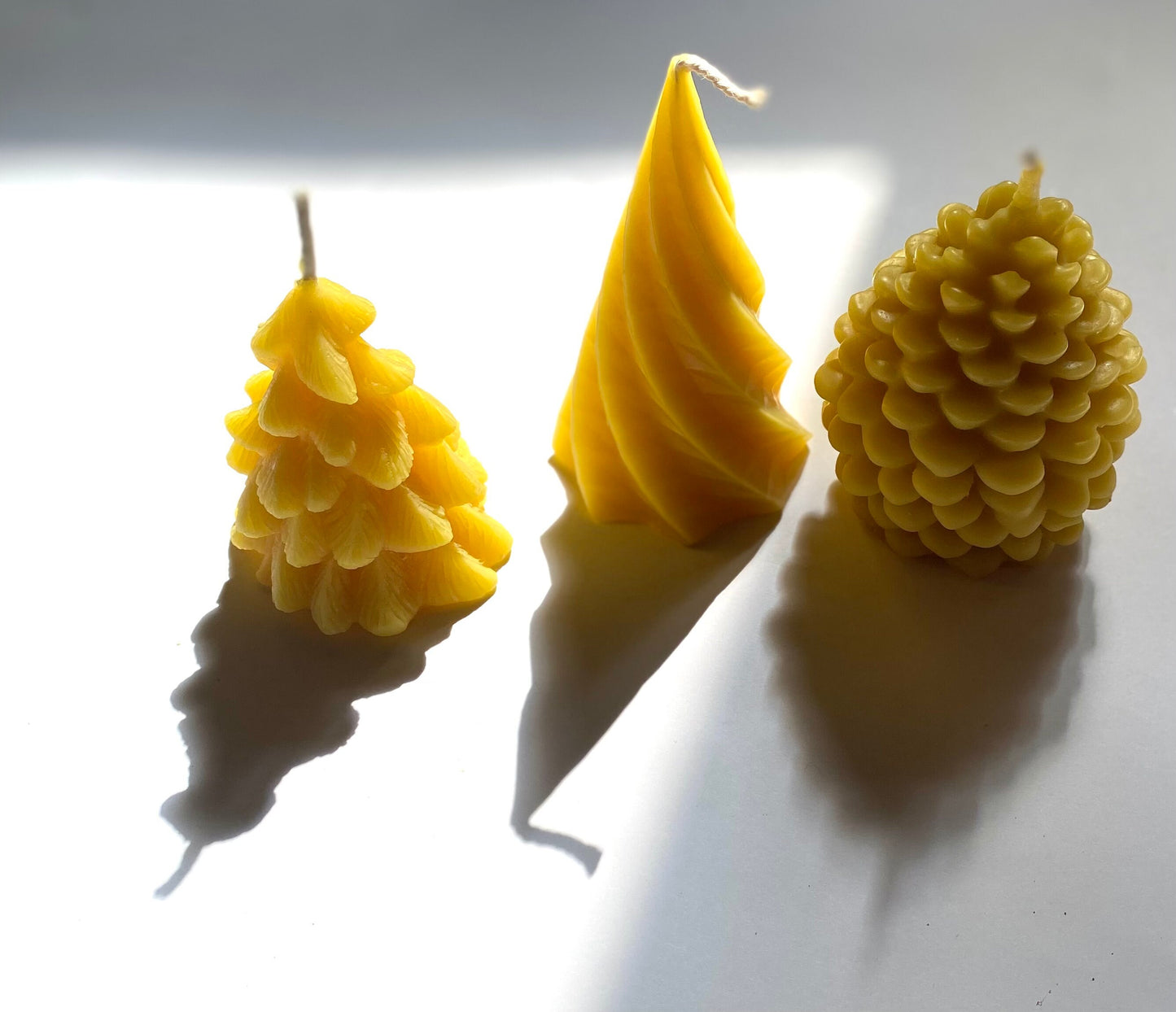 Tree Candle / Faceted, Geometric / Beeswax Candle, Hand Filtered, Tree, Candle, Christmas