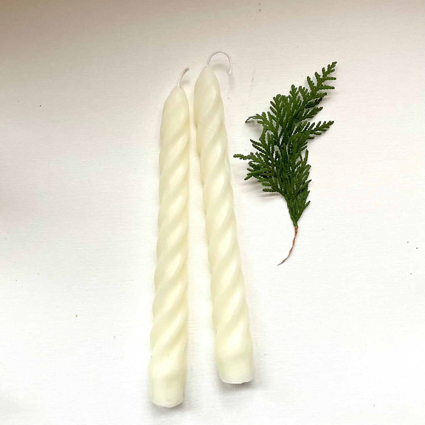 White Beeswax Twisted Taper Candles, Pair of 2 // Tapers, Twist, Tapered Candles, Beeswax Candles, 8" Tapers, Eco Friendly, Decor, Candles