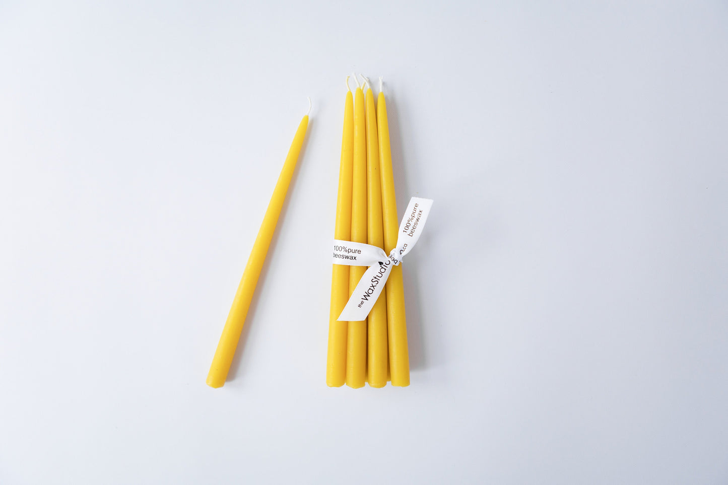 Half-inch Beeswax Slim Taper Candles SET of 6 / Yellow Beeswax, Candles // for Vintage Midcentury Modern Holders, Tapers, Beeswax Candles