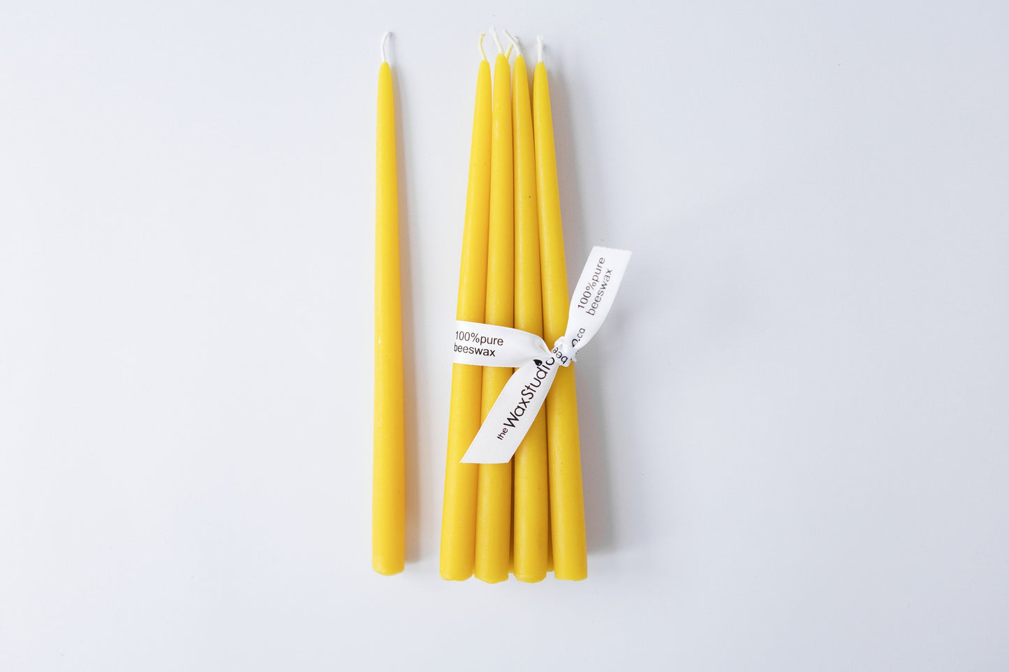 Half-inch Beeswax Slim Taper Candles SET of 6 / Yellow Beeswax, Candles // for Vintage Midcentury Modern Holders, Tapers, Beeswax Candles