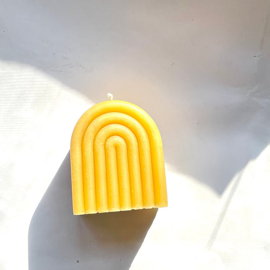 Pure Beeswax Arch Candle - Rainbow/ Candle, Hygge / 100% Beeswax Candle
